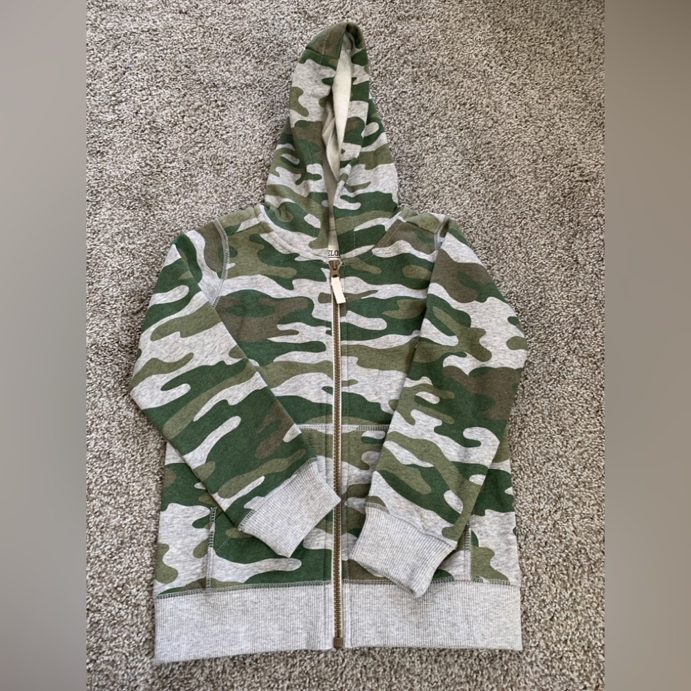 Carters Kids Camo Zip-Up Hoodie Jacket - Green Camouflage NWOT